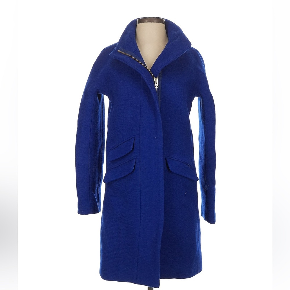 J. Crew Navy Blue Cocoon Coat in Italian Stadium Wool
